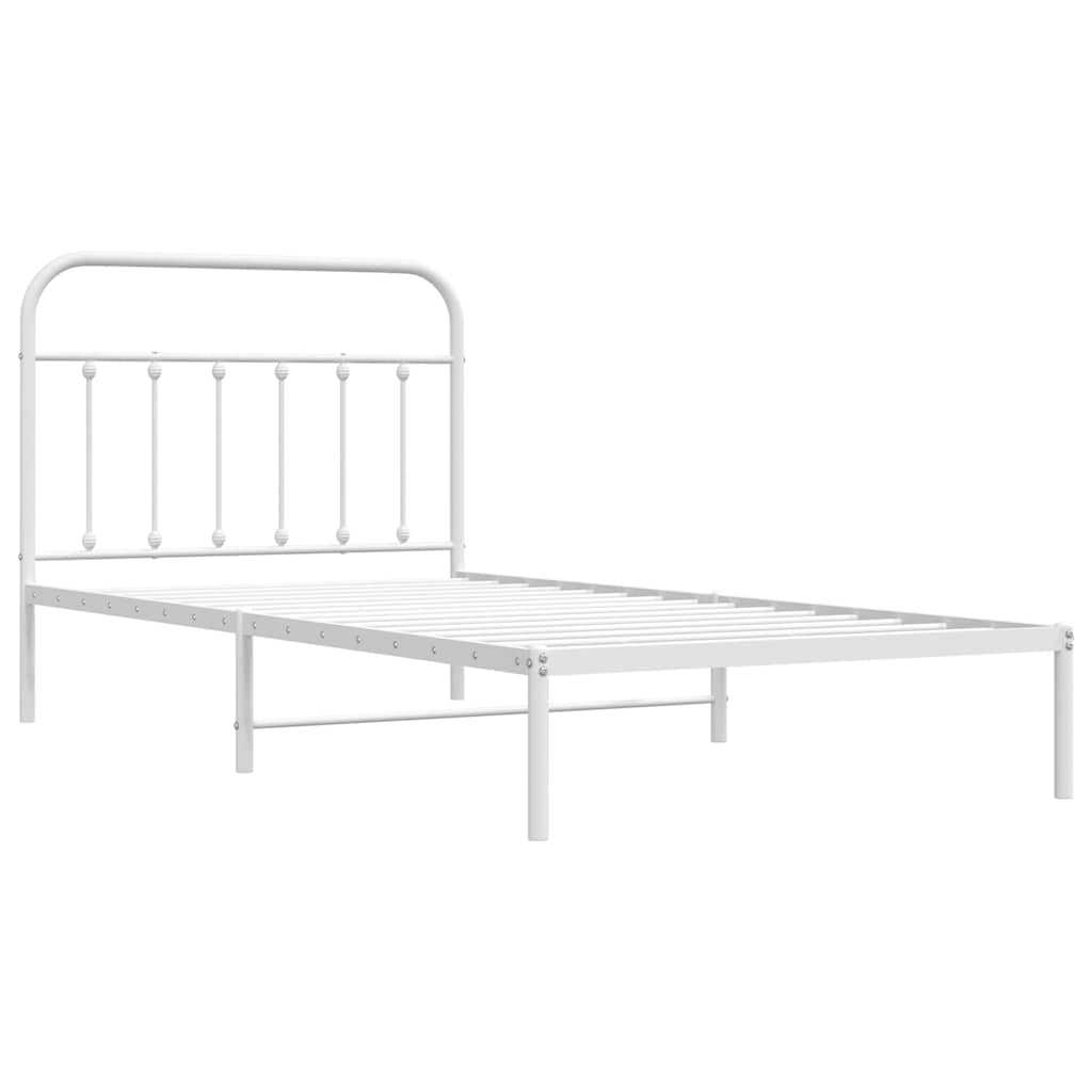 Giroletto con Testiera Metallo Bianco 107x203 cm | homemem39