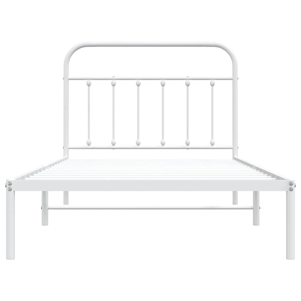 Giroletto con Testiera Metallo Bianco 107x203 cm | homemem39