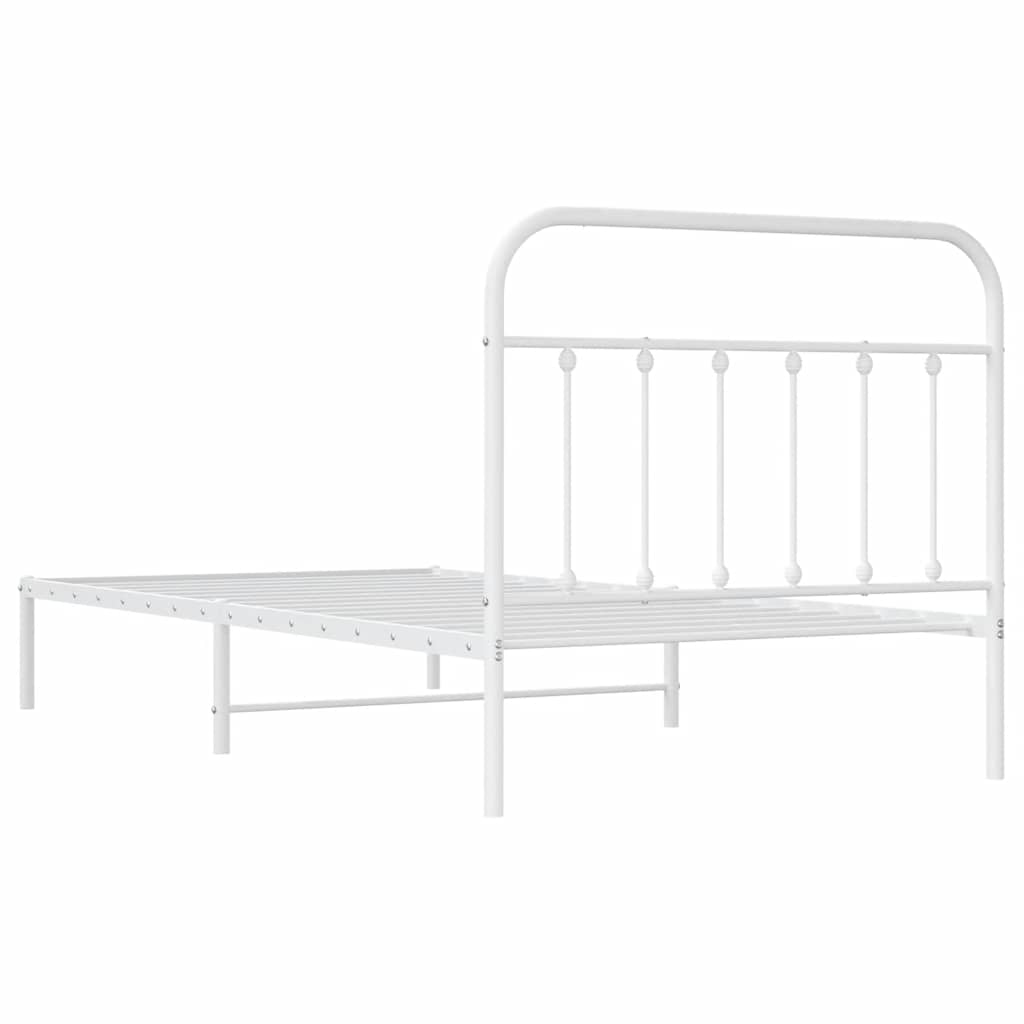 Giroletto con Testiera Metallo Bianco 107x203 cm | homemem39