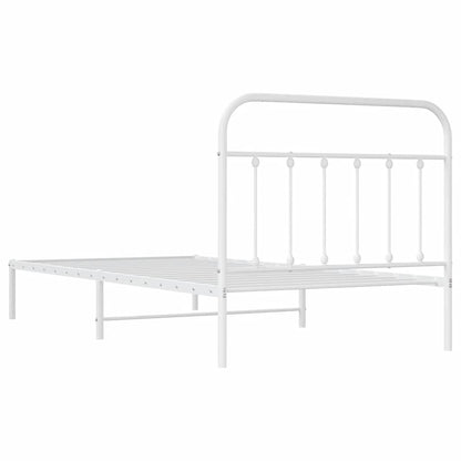 Giroletto con Testiera Metallo Bianco 107x203 cm | homemem39