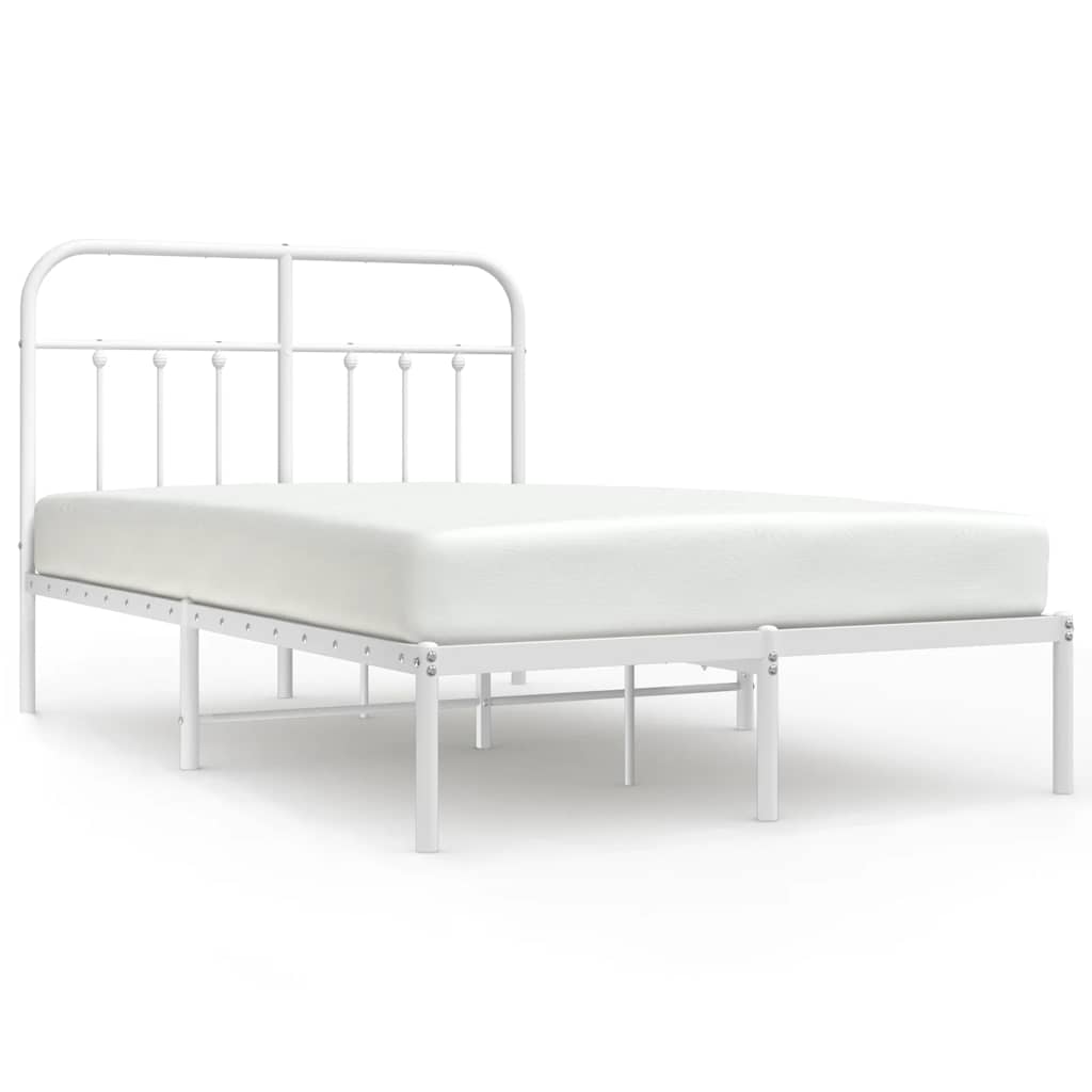 Giroletto con Testiera Metallo Bianco 120x190 cm | homemem39