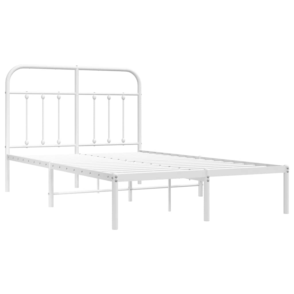 Giroletto con Testiera Metallo Bianco 120x190 cm | homemem39
