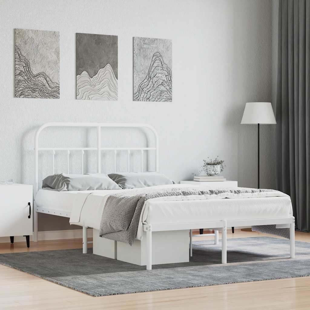 Giroletto con Testiera Metallo Bianco 120x190 cm | homemem39