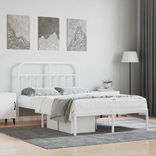 Giroletto con Testiera Metallo Bianco 120x190 cm | homemem39