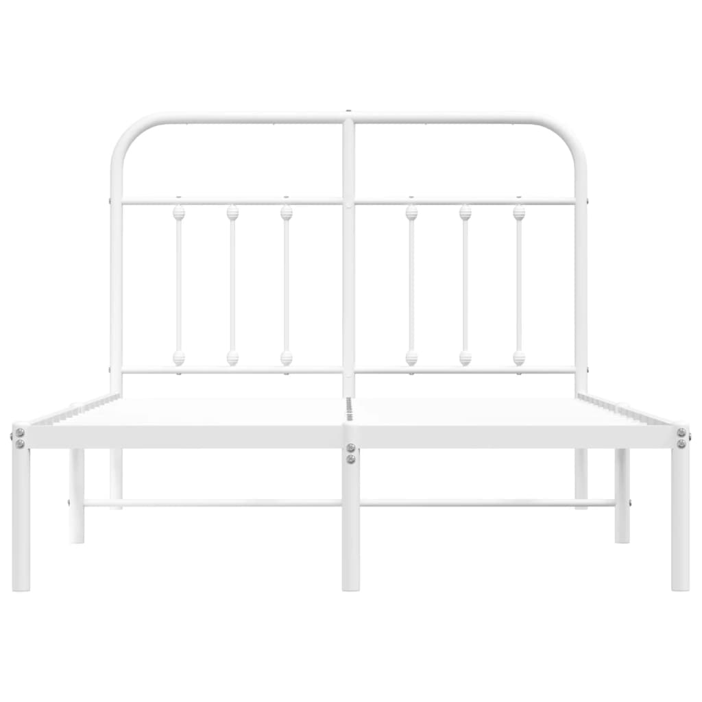 Giroletto con Testiera in Metallo Bianco 120x200 cm | homemem39