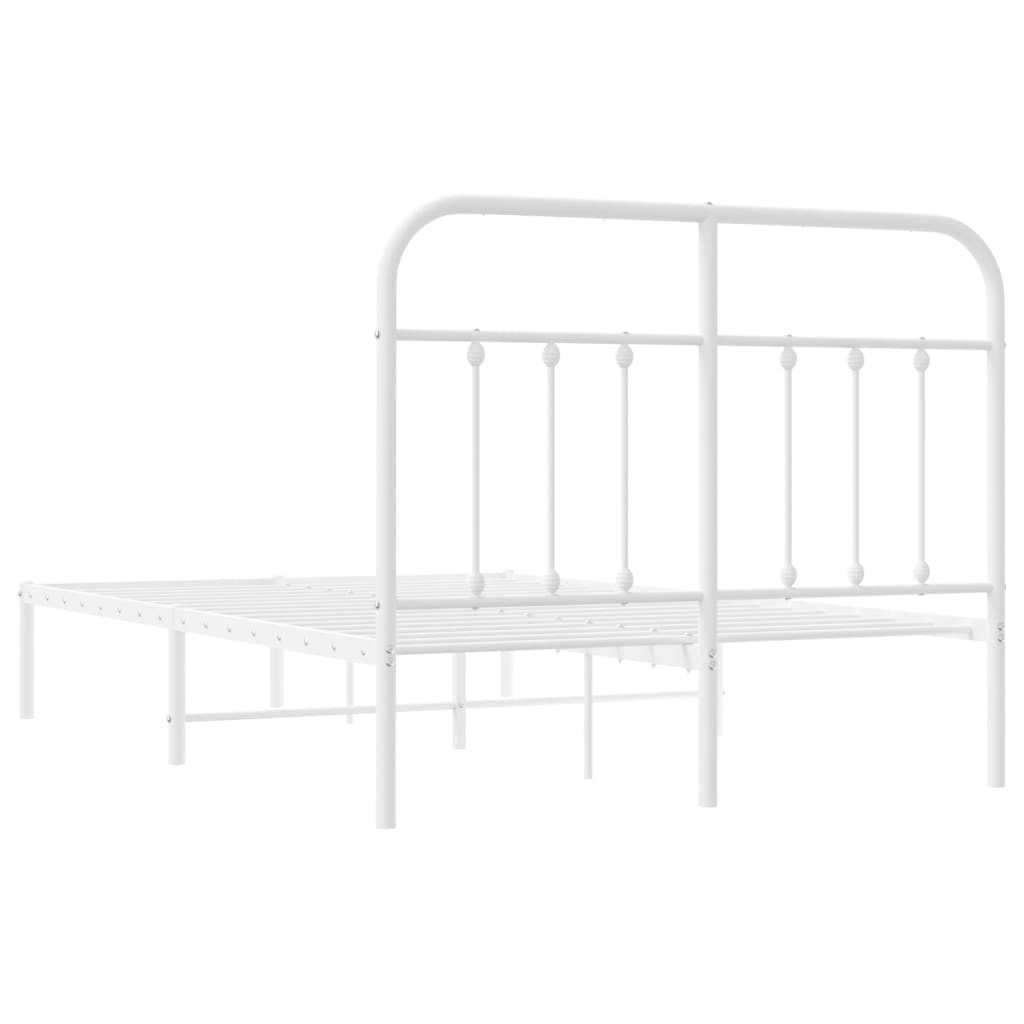 Giroletto con Testiera in Metallo Bianco 120x200 cm | homemem39