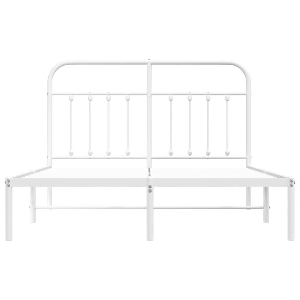 Giroletto con Testiera Metallo Bianco 135x190 cm