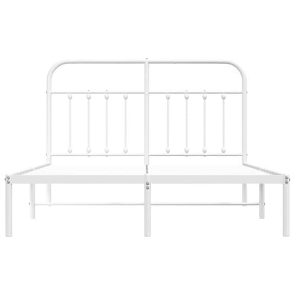 Giroletto con Testiera Metallo Bianco 135x190 cm