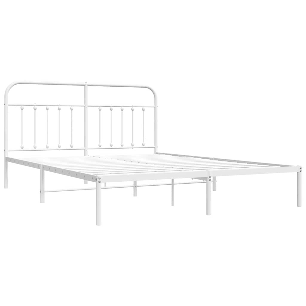 Giroletto con Testiera Metallo Bianco 180x200 cm | homemem39