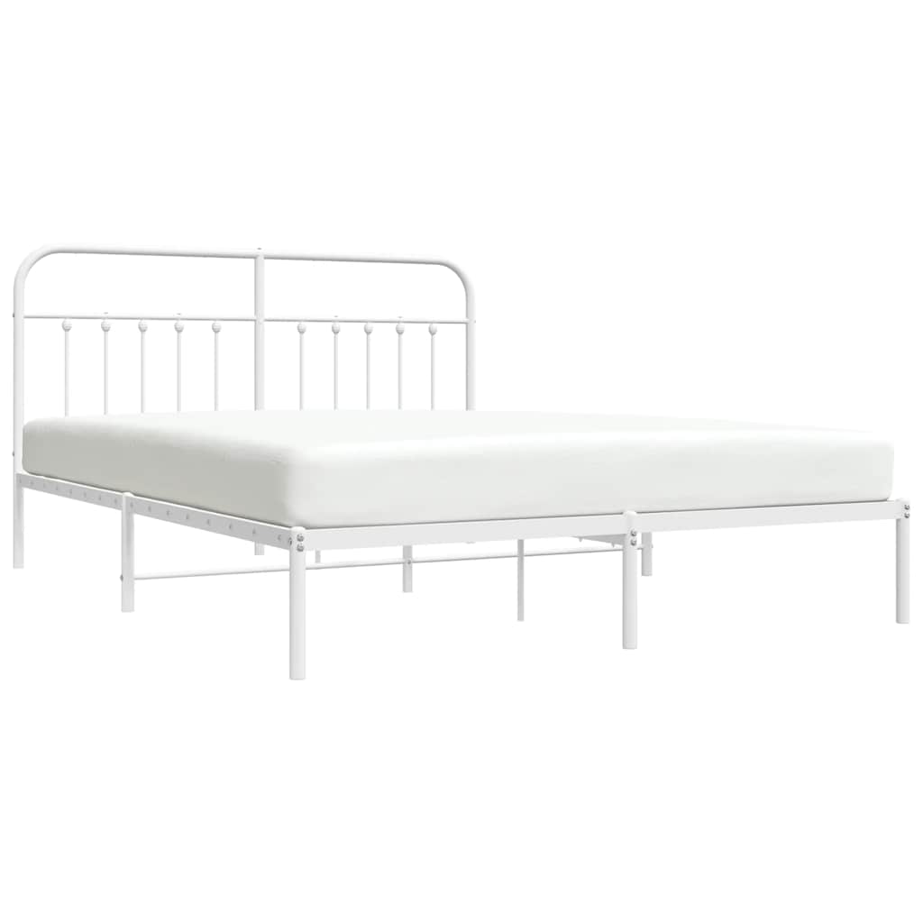 Giroletto con Testiera Metallo Bianco 180x200 cm | homemem39