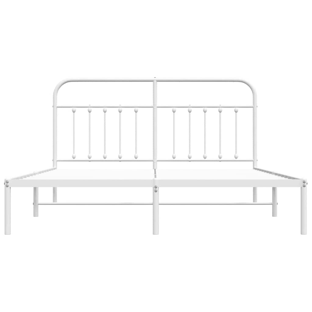 Giroletto con Testiera Metallo Bianco 180x200 cm | homemem39