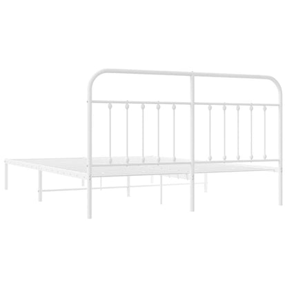 Giroletto con Testiera Metallo Bianco 180x200 cm | homemem39