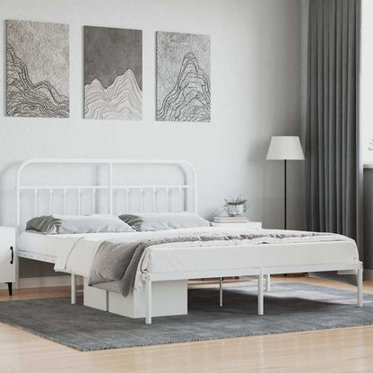 Giroletto con Testiera Metallo Bianco 180x200 cm | homemem39