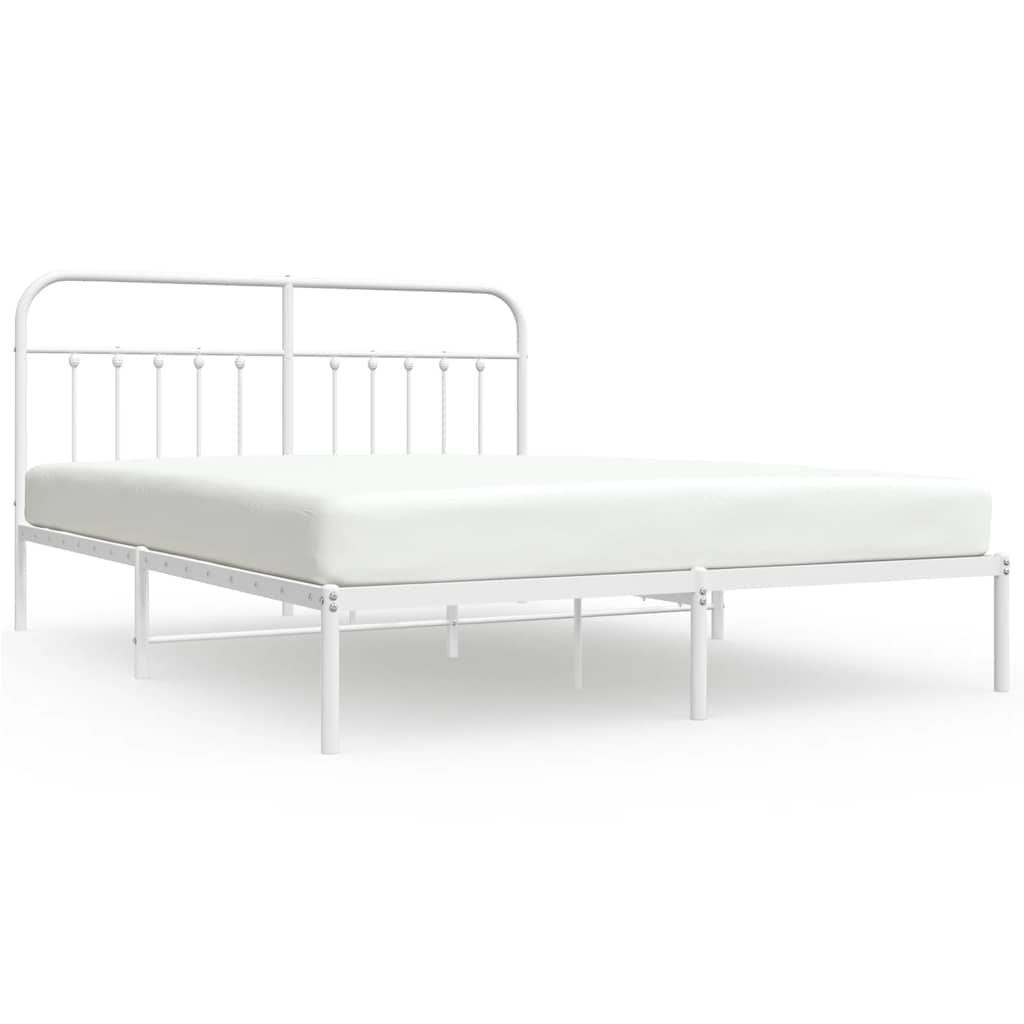 Giroletto con Testiera Metallo Bianco 183x213 cm | homemem39