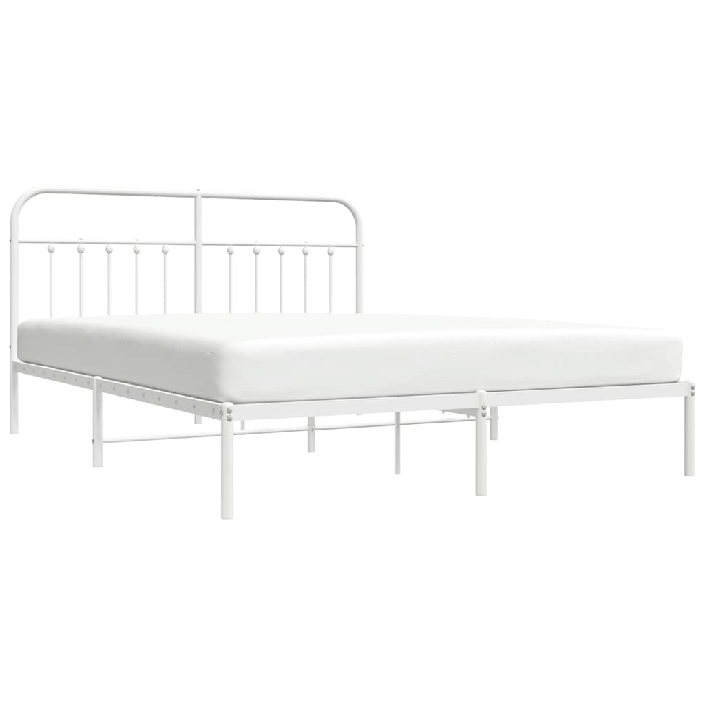 Giroletto con Testiera Metallo Bianco 183x213 cm | homemem39