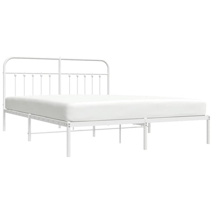 Giroletto con Testiera Metallo Bianco 183x213 cm | homemem39