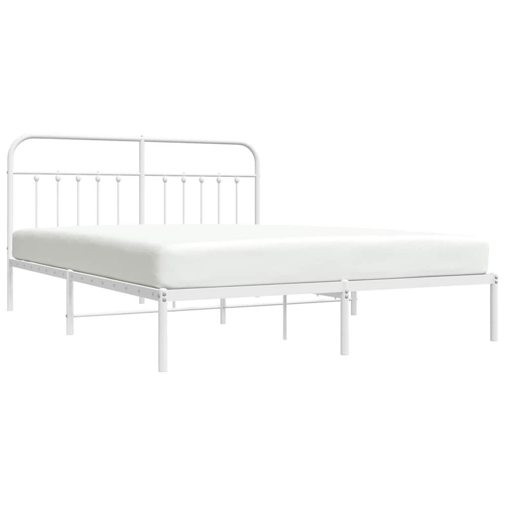 Giroletto con Testiera Metallo Bianco 183x213 cm