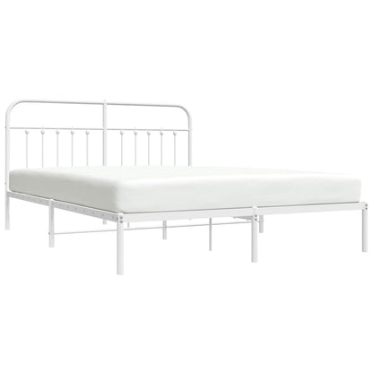Giroletto con Testiera Metallo Bianco 183x213 cm