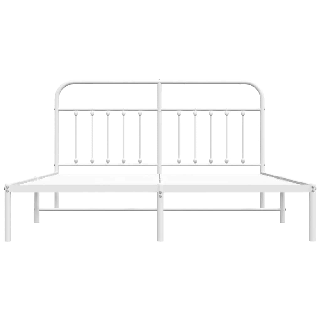 Giroletto con Testiera Metallo Bianco 183x213 cm | homemem39