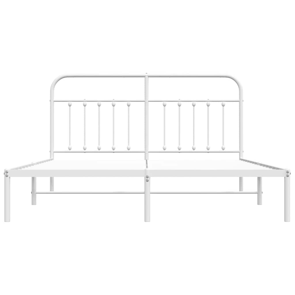 Giroletto con Testiera Metallo Bianco 183x213 cm
