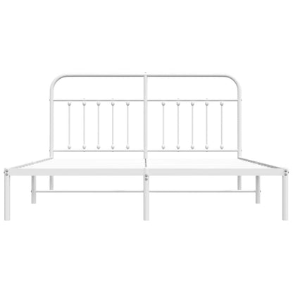 Giroletto con Testiera Metallo Bianco 183x213 cm
