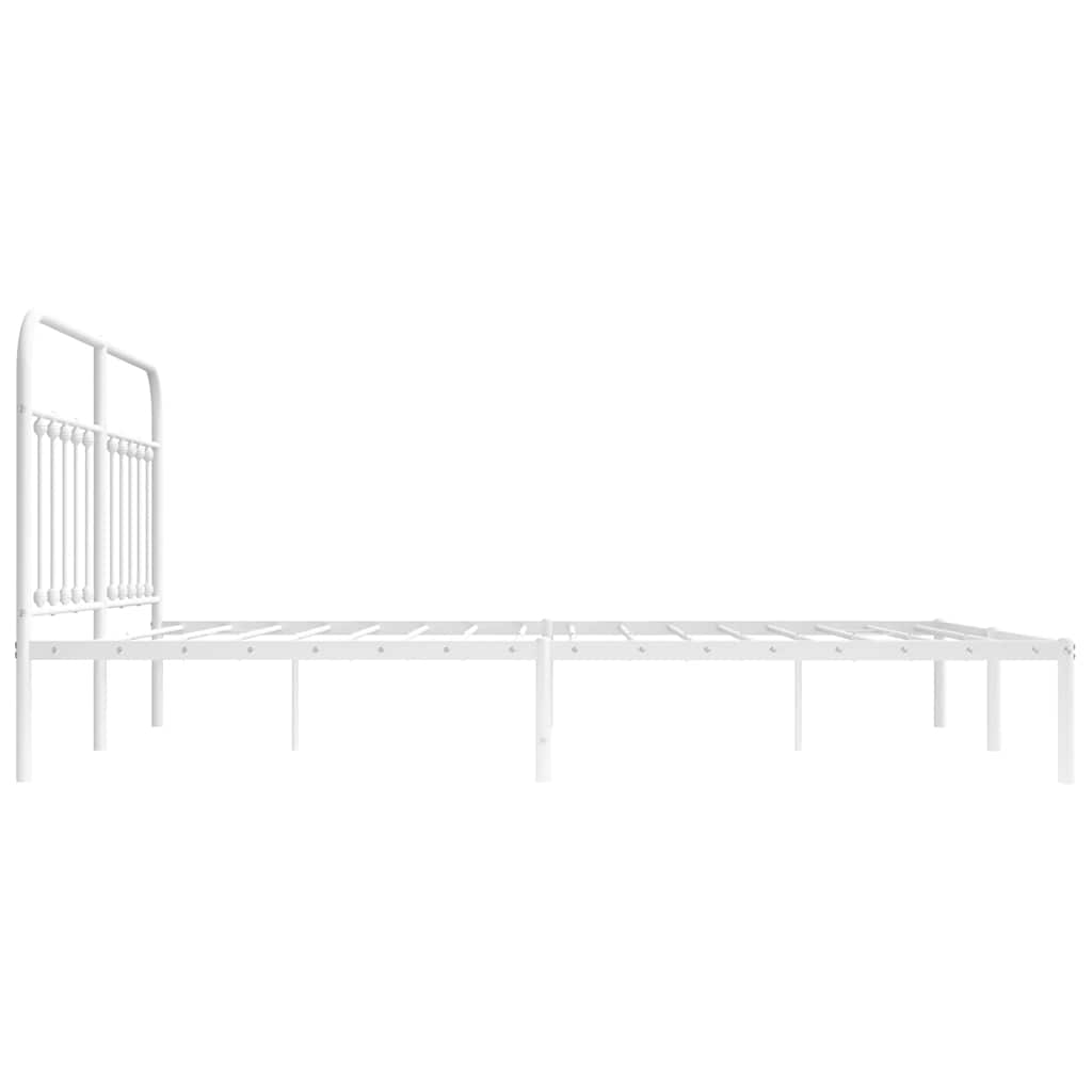 Giroletto con Testiera Metallo Bianco 183x213 cm | homemem39