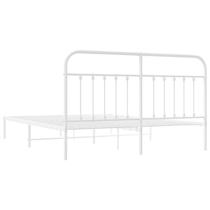 Giroletto con Testiera Metallo Bianco 183x213 cm | homemem39