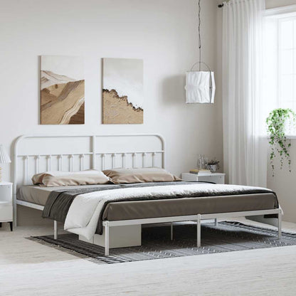 Giroletto con Testiera Metallo Bianco 183x213 cm | homemem39
