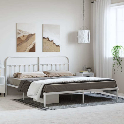 Giroletto con Testiera Metallo Bianco 183x213 cm