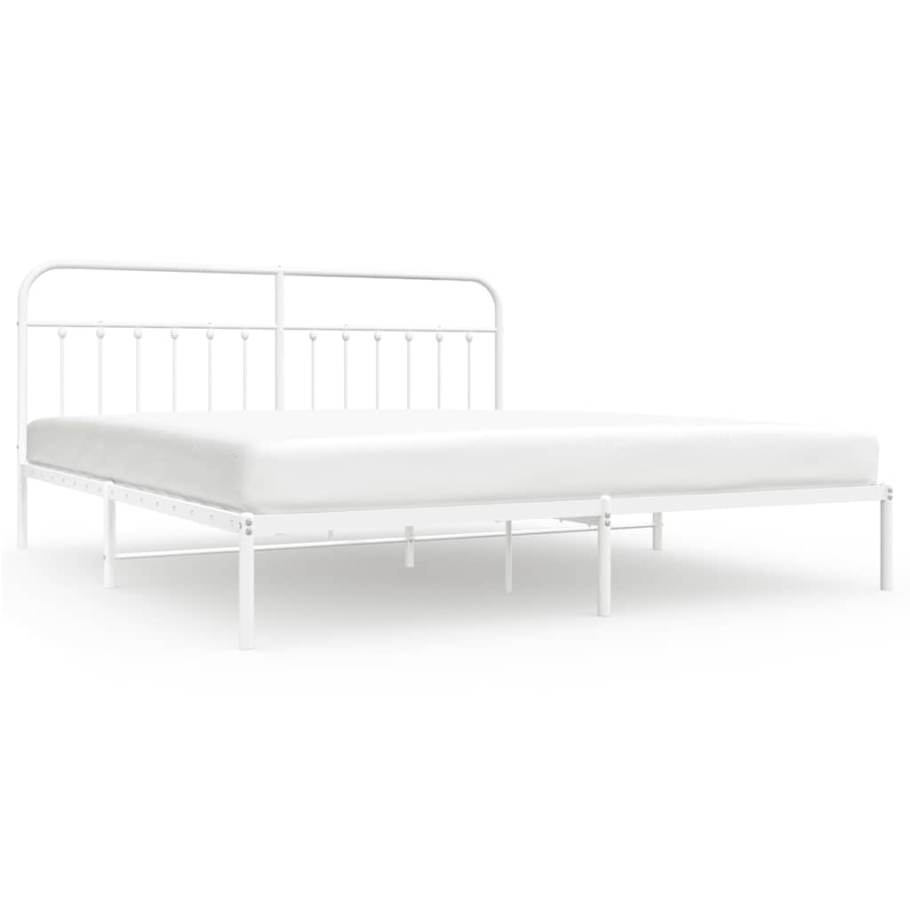 Giroletto con Testiera Metallo Bianco 193x203 cm | homemem39