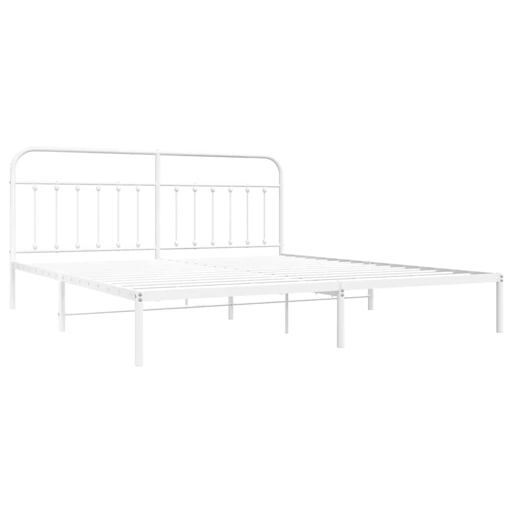 Giroletto con Testiera Metallo Bianco 193x203 cm | homemem39