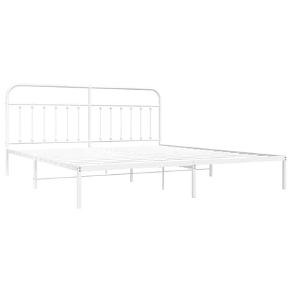Giroletto con Testiera Metallo Bianco 193x203 cm | homemem39