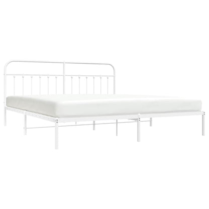 Giroletto con Testiera Metallo Bianco 193x203 cm | homemem39