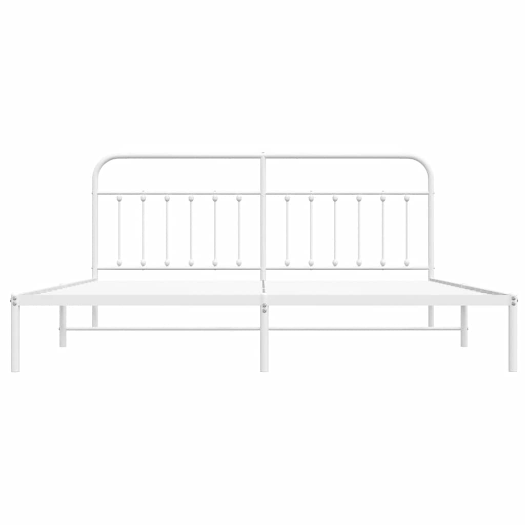Giroletto con Testiera Metallo Bianco 193x203 cm | homemem39