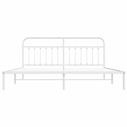 Giroletto con Testiera Metallo Bianco 193x203 cm | homemem39
