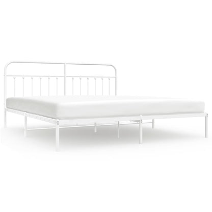 Giroletto con Testiera Metallo Bianco 200x200 cm | homemem39