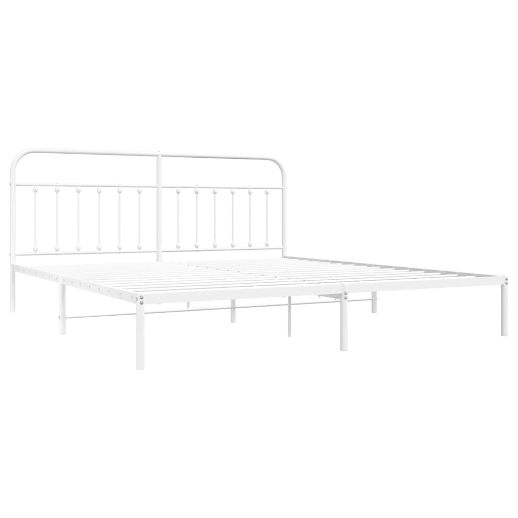 Giroletto con Testiera Metallo Bianco 200x200 cm | homemem39