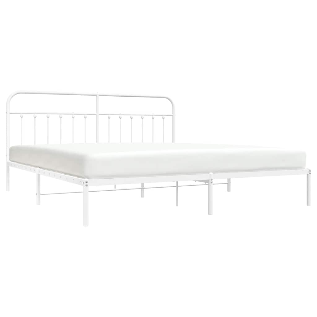 Giroletto con Testiera Metallo Bianco 200x200 cm | homemem39