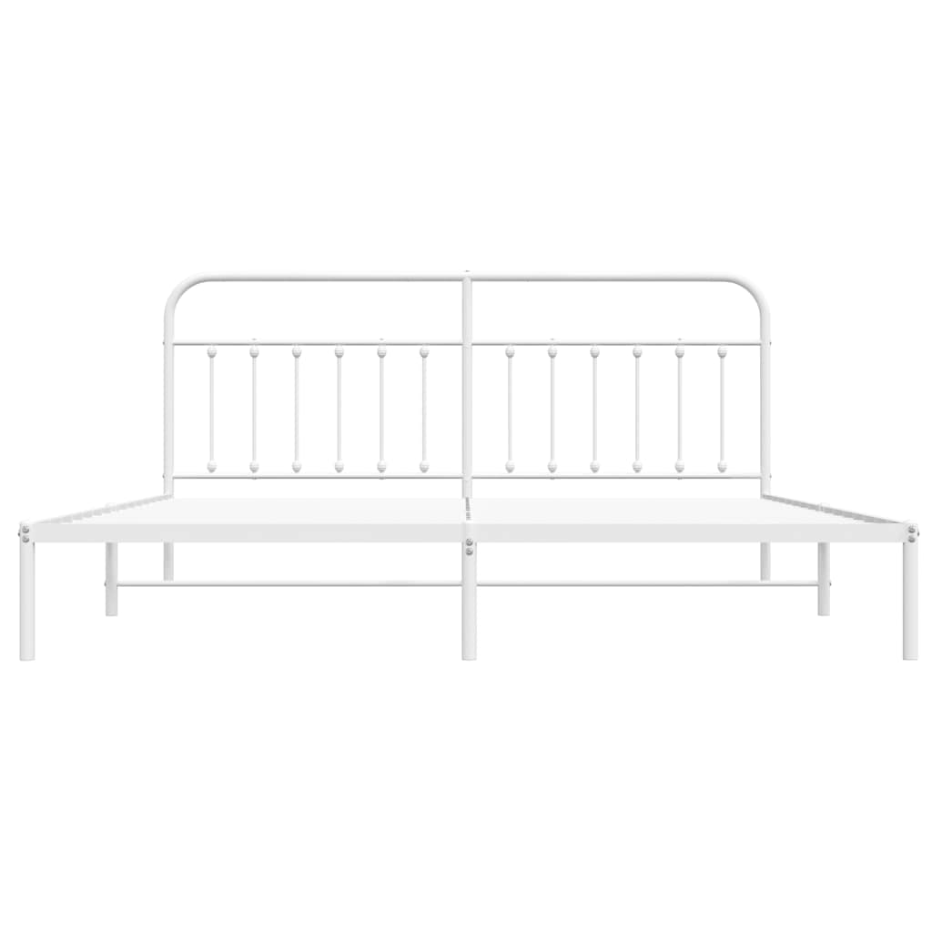 Giroletto con Testiera Metallo Bianco 200x200 cm | homemem39