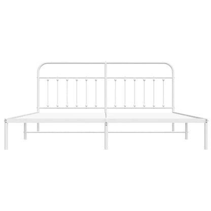 Giroletto con Testiera Metallo Bianco 200x200 cm