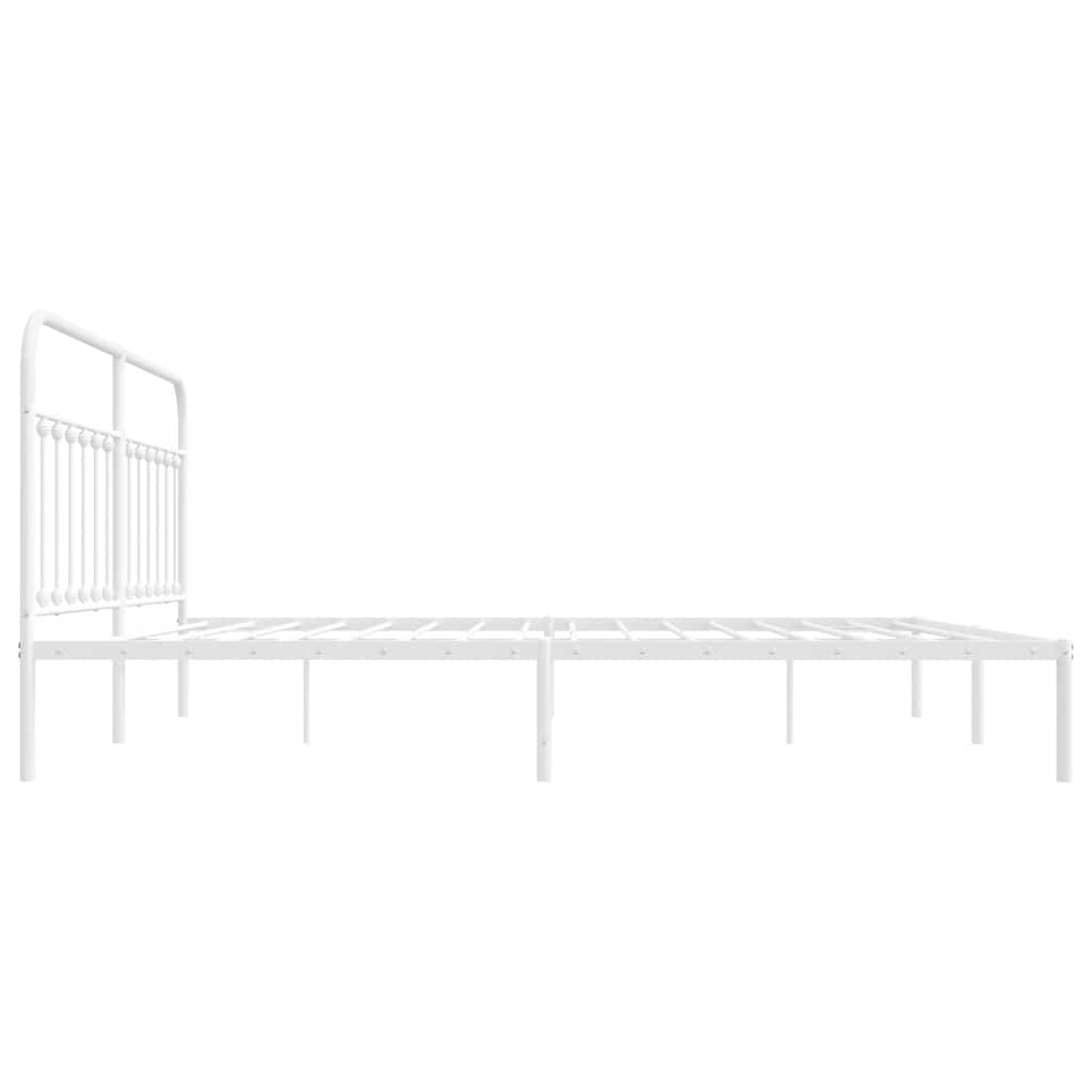 Giroletto con Testiera Metallo Bianco 200x200 cm