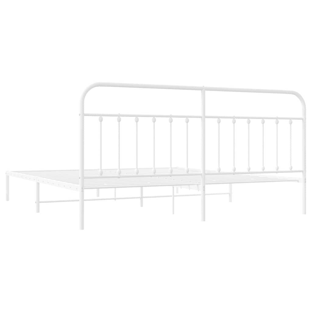Giroletto con Testiera Metallo Bianco 200x200 cm | homemem39