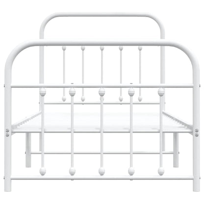 Giroletto con Testiera e Pediera Metallo Bianco 90x190 cm | homemem39