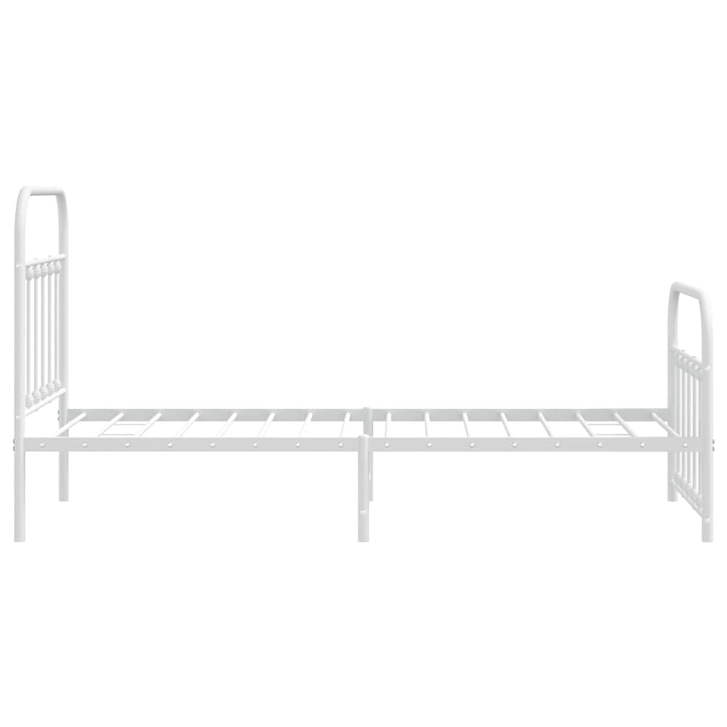 Giroletto con Testiera e Pediera Metallo Bianco 90x190 cm | homemem39