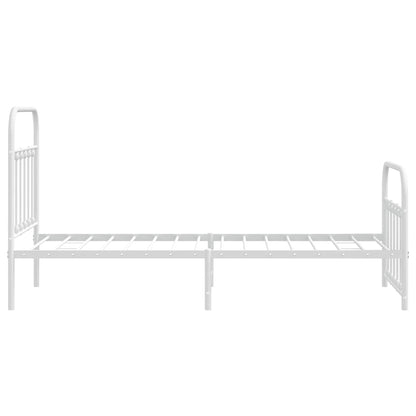Giroletto con Testiera e Pediera Metallo Bianco 90x190 cm | homemem39