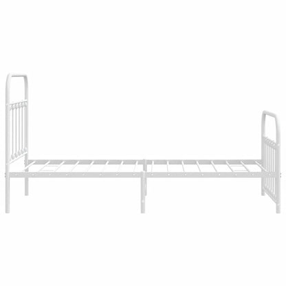 Giroletto con Testiera e Pediera Metallo Bianco 100x190 cm | homemem39