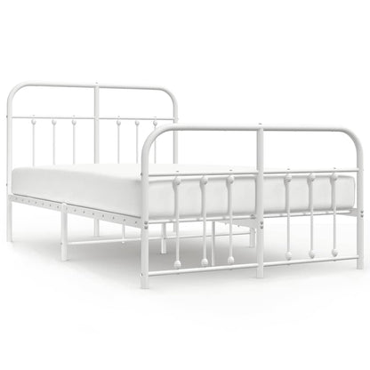 Giroletto con Testiera e Pediera Metallo Bianco 120x190 cm