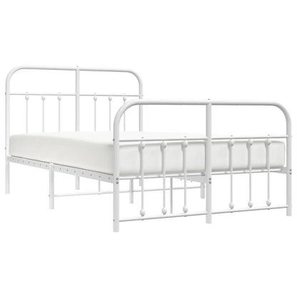 Giroletto con Testiera e Pediera Metallo Bianco 120x190 cm