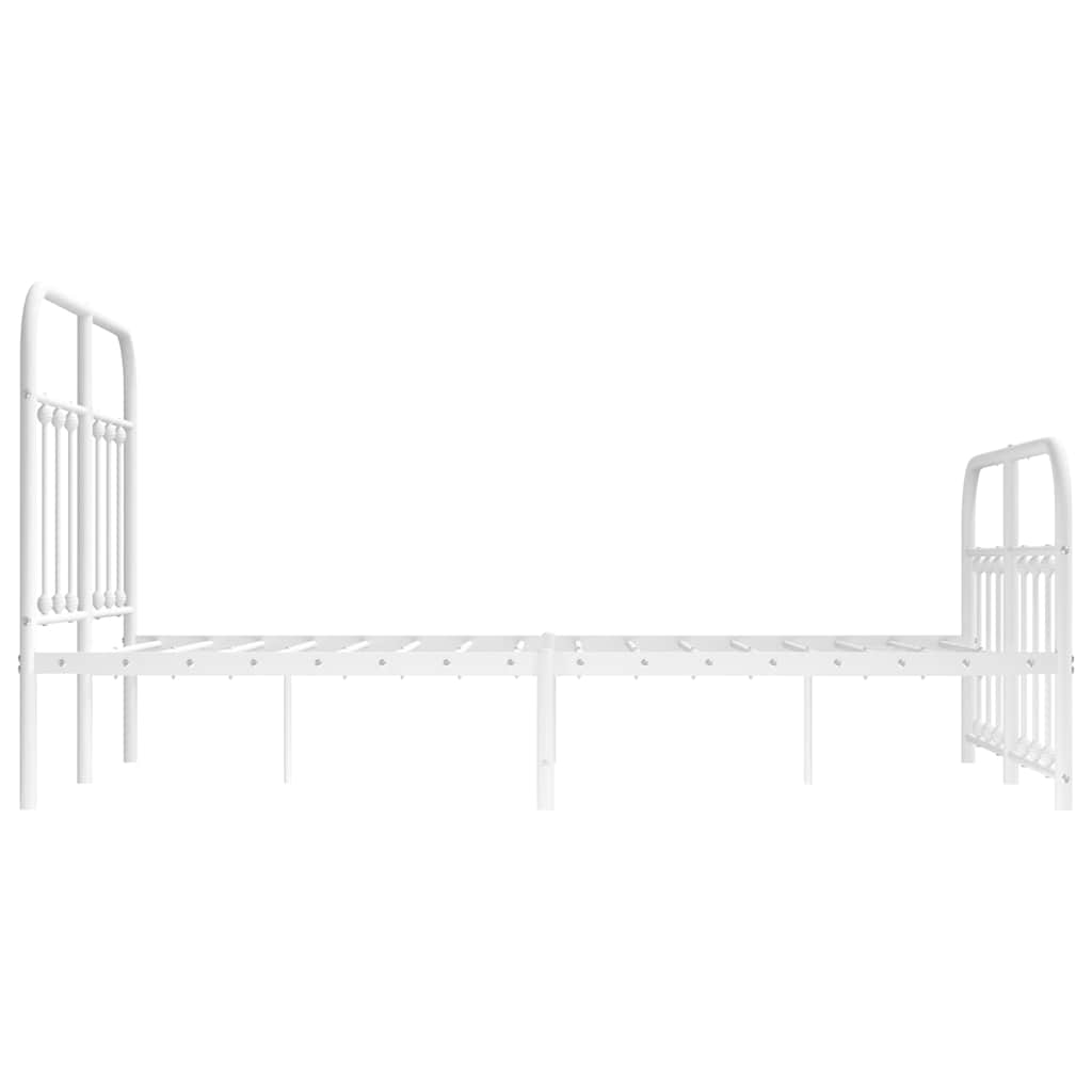 Giroletto con Testiera e Pediera Metallo Bianco 120x190 cm