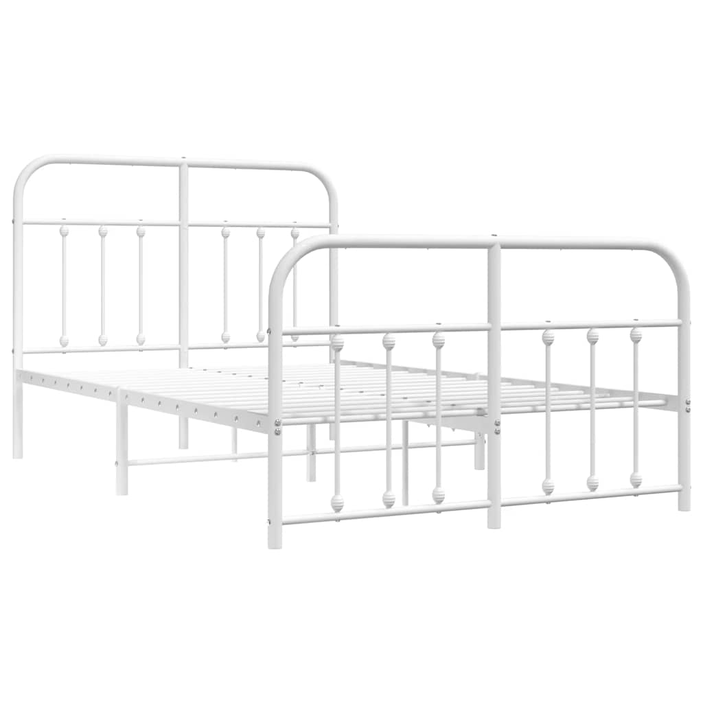 Giroletto con Testiera e Pediera Metallo Bianco 120x200 cm | homemem39